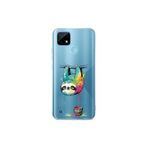 Realme C21 ile Uyumlu Splash Tembel Hayvan Tasarımlı Slimfit Şeffaf Silikon Kılıf