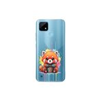 Realme C21 ile Uyumlu Splash Tilki Tasarımlı Slimfit Şeffaf Silikon Kılıf