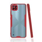 Realme C21 Kılıf Platin Silikon - Kırmızı-(5796)