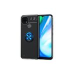 Realme C21 Kılıf Yüzüğü Stant ve Araç Tutucu Olabilen Şık Esnek Premium Silikon Kapak Ryc/ravel - Siyah - Mavi
