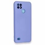 Realme C21 Nano İçi Kadife Silikon Lila Kılıf
