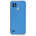 Realme C21 Nano İçi Kadife Silikon Mavi Kılıf