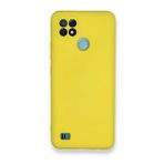 Realme C21 Nano İçi Kadife Silikon Sarı Kılıf