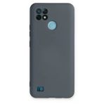 Realme C21 Uyumlu Kılıf Nano İçi Kadife Silikon - Gri