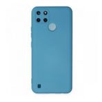 Realme C25Y Nano İçi Kadife Silikon Mavi Kılıf