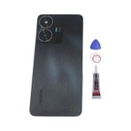 Realme C55 Siyah Arka Kapak Batarya Kapağı Pil Kapağı Yapışkan Ve Sökme Aparatıyla Beraber Full Set Siyah