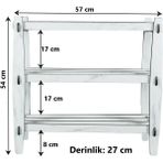RealWood 3 Katlı Ahşap Dekoratif Ayakkabılık