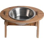RealWood Kedi & Köpek Su ve Mama Kabı Standı Tekli Oval (Çelik)( Eğimli )