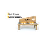 RealWood Özel Isim Baskılı, Ahşap, Çelik Kâseli Kedi- Köpek Mama Ve Su Kabı - 2*350 Ml.