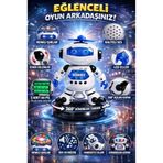 Realx Dans Eden Pervaneli Işıklı Sesli Lazerli Oyuncak Robot 20 CM Eğitici Oyuncak