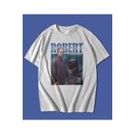 rebelberi Oversize Unisex Kalıp Robert Pattinson Batman Baskılı T-shirt Sarkastik Beyaz Tişört
