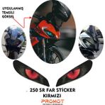 Rebon Moto Design Cfmoto 250 Sr Uyumlu Far Kaplama Sticker Kırmızı - Standart - Renkli