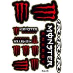 Rebon Moto Design Monster Energy Tasarımlı Ekipman Kask Motorsiklet Sticker Seti 01 - Standart - Renkli