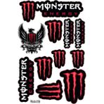 Rebon Moto Design Monster Energy Tasarımlı Ekipman Kask Motorsiklet Sticker Seti 03 - Standart - Renkli