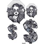 Rebon Moto Design Trend Karışık Ekipman Kask Motorsiklet Sticker Seti 06