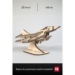 Reboo Ahşap Uçak 3D Puzzle Boyama Seti – 17 Parça, 6’lı Boya ve Fırça Dahil Eğitici Aktivite Oyuncağı