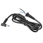 Rebower DC Güç Kablosu Sağ Açılı Kablo Erkek Konektörleri DC Kuyruk Adaptörü Barrel Jak Soket Kablosu [CCTV DVR LED Şerit Işığı için] - 4,5 mm x 3,0 mm / 1,2 m/Siyah