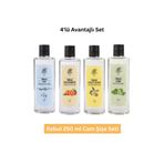 Rebul 250 ml Cam Şişe Kolonya Seti – Ice, Mandarine, Sweet Lemon, Lime