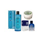 Rebul Aqua 270 ml Kolonya + 235 Mavi Erkek 100 ml Parfüm +Dermokil Nemlendirici Aloe Vera Özlü 220 ml El Yüz Bakım Kremi