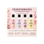 Rebul Çiçeksi 4’lü Cam Şişe Kolonya Seti 250 ml | Jasmine, Magnolia, Bouquet, Sweet Lemon