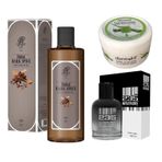 Rebul Dark Spice 270 ml Cam Şişe Kolonya + 235 Men Black EDT 100 ml Parfüm + Dermokil Nemlendirici Aloe Vera Özlü 220 ml El Yüz Bakım Kremi