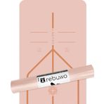 Rebuwo Hizalamalı 5mm Kaydırmaz Doğal Kauçuk Yoga Matı Pilates Mat Soft Pembe 183 x 68 cm