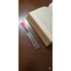 Reçine Kitap Ayracı, Çiçek Desenli, Pembe Püsküllü, Dekoratif Okuma Aksesuarı