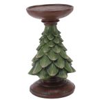 Reçine Mumluk, Sütunlu Noel Ağacı Mum Standı Vintage Ev Dekorasyonu için Ofis Oturma Odası Masa Centerpiece Şömine Düğün, Tealight Mumluk Çam Ağacı Şamdan (Küçük)