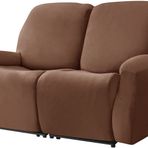 Reclining Kadife Kanepe Örtüsü - Evcil Hayvanlar ve Çocuklar için Streç 1/2/3 Koltuk Koruyucu, Kalın Elektrikli Rahat Sandalye Terliği, Renk #8, 2 Kişilik Boyut (6 Parça)