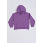 RECOLOR Organik Kapüşonlu Uzun Kollu Kız Çocuk Sweatshirt - Mor - 10-12 - 10 - 12 Yaş
