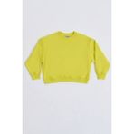 RECOLOR Organik Uzun Kollu Kız Çocuk Sweatshirt - Sarı - 10-12 - 10 - 12 Yaş