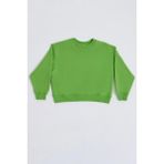 RECOLOR Organik Uzun Kollu Kız Çocuk Sweatshirt - Yeşil - 8-10 - 8 - 10 Yaş
