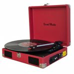 Record Master RM-311 Pikap - Kırmızı - Tüm Plaklar İle Uyumlu - Priz ve PowerBanke Takılarak Kullanım - Universal İğneli (Kırmızı)