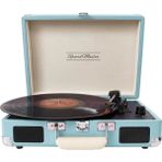 Record Master T310CH Retro Pikap - Şarj + Bluetooth - Universal İğneli - TURKUAZ MAVİ - Mavi