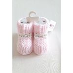 Recos Pembe Bebek Patiği Örgü 0-6 Ay