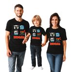 Red Ball Tshirt Anne Baba Çocuk Red Ball Aile Kombini Tişört Siyah Unisex (Siyah, 4-5 Yaş)