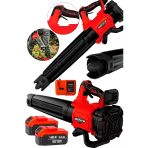 Red Devir Ayarlı Bl Motor 3.0Ah 2X Akülü Toz Talaş Ot Çalı Yaprak Üfleme Süpürme Makinesi