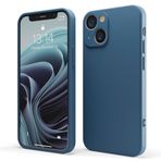 Red Ember iPhone için Darbeye Dayanıklı Kılıf, Ultra İnce Koruyucu Sıvı Silikon Mat Kaplama Telefon Kılıfı Yumuşak Çizilmez Mikrofiber Astarlı (Mavi, iPhone 14 Plus)