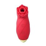 Red Flower Sucking Silikon 10 Modlu Titreşim ve Emiş Modlu Şarj Edilebilir Vibratör