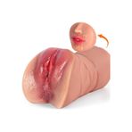 Red Fox 3 Girişli Gerçekçi Ağız Anal Vajina 3 In 1 Saklanabilir Boyut Et Dokusunda Suni Vajina Mastürbatör
