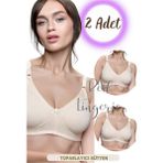 Red İç Giyim 2 Adet Penye Minimizer Toparlayıcı Sütyen - Ten - 105B