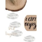 Red İç Giyim Metal Uçlu Beyaz Sütyen Askısı 2'li Paket (Çift) - Standart