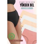 Red İç Giyim Yüksek Bel Büyük Beden Pamuklu Bato Kadın Külot 5'li Paket (Battal Boy) - Renkli-3876