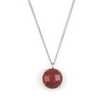Red Jasper Doğal Taş Gümüş Renkli Kolye KLY-1158