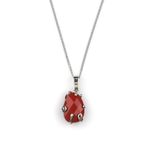 Red Jasper Doğal Taş Gümüş Renkli Kolye KLY-932