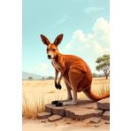 Red Kangaroo In The Australian Outback Journal: a DOT GRID notebook for self-expression