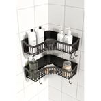 RED KİTCHEN Banyor Köşelik Yapışkanlı Banyo Rafı, 2'li Banyo Düzenleyici, Duş Rafı Organizer Şampuanlık, Plastik