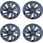 Red Lion Parts Tesla Model Y Juniper (2025+) Uyumlu 19 Inç New Star / Cyber Stil Jant Kapağı Seti - Mat Siyah (4 Adet)