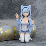 Red Ocean Re:zero - Başka Bir Dünyada Hayata Başlamak Kedi Kulaklı Rem Remram Diz Çökmüş Şekil Modeli (Yurt Dışından)
