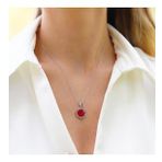 Red Paraiba Taşlı Yuvarlak Model 925 Ayar Gümüş Kolye